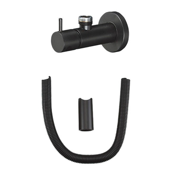 KVK 水栓金具【KU130KHCMB】一角形止水栓(配管工業熱電子管付) 引っ敷き黒いこと〔GA〕