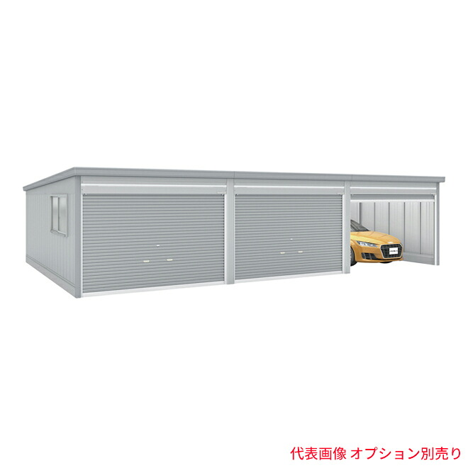 「追加棟のみの購入は不可」 ●u.イナバ物置/稲葉製作所 ガレージ【GRN-3652SL】CS クールシルバー GRN ガレーディア 一般型 高基礎 追加棟 注2週|クローバー資材館