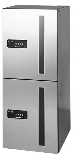 捺印なし ｢捺印付タイプを同時購入必須商品｣●u.田島メタルワーク【GXC-5S】宅配ボックス 中型荷物用 屋内・前入前出 ヘアライン 受注生産｜クローバー資材館