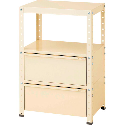 ●u.ヤマキン/山金工業【W6-BD2-IV】スペシャルワゴン 固定式 W600×D400×H900 アイボリー 組立式