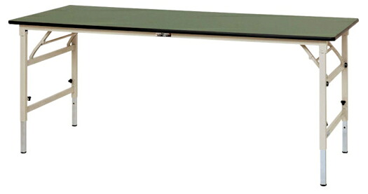 ●u.真っ盛りキン/山金工業【STRA-1890-GI】細工物速見表 折りタタミ高さ自然調整手合い 塩ビシート天板(緑であること) 象牙色 精神的な統合式 オフィスワークテーブル-インテリア・寝具・収納