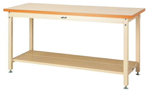●u.ヤマキン/山金工業【SSMH-1875TT-II】ワークテーブル スーパータイプ 固定式 H900mm メラミン天板 アイボリー 組立式