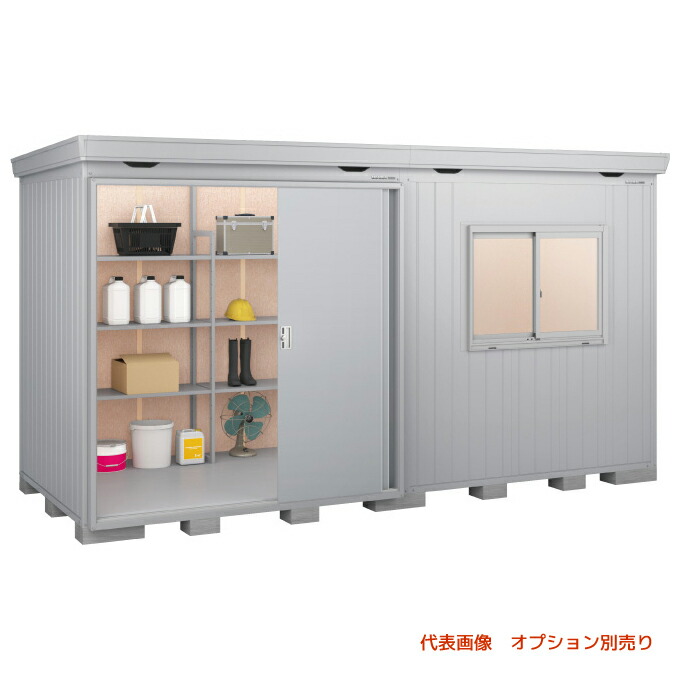 ●u.イナバ物置/稲葉製作所 【FP-4418HT】PS プラチナシルバー FP フォルタプラス 一般型 扉タイプ 耐風・耐震補強Cセット 基礎ブロック別途 注2週|クローバー資材館