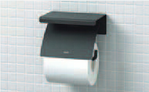 INAX/LIXIL アクセサリー【FKF-AE34/MBK】マットブラック 棚付紙巻器〔IE〕