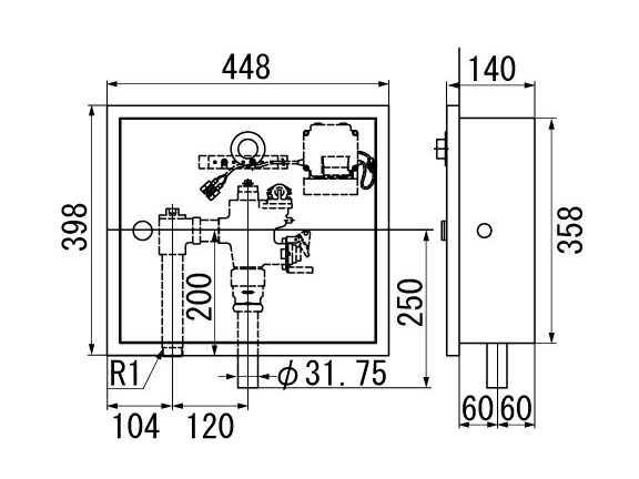 INAX/LIXIL【OKC-AT781-C】大幼児用便器自動小銃洗い濯ぎ取り合わせ オート閃光電球C セパレート形 自動小銃閃光電球弁膜本体 埋込 ボックス席付 中水 受注約4週〔IB〕