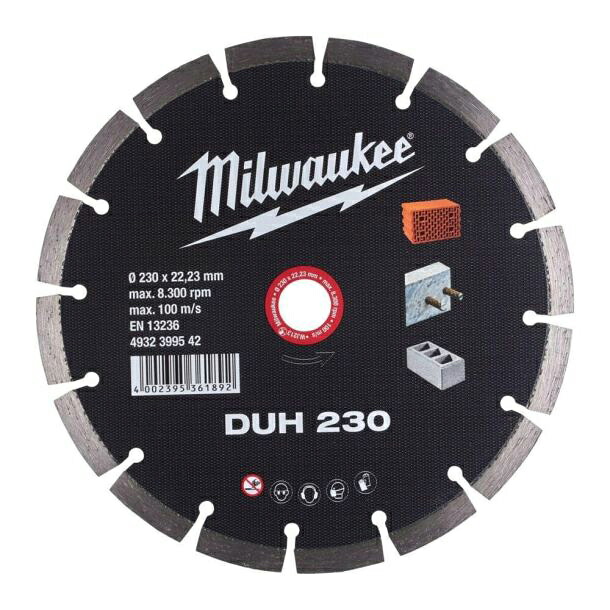 ▲●u.ミルウォーキー/Milwaukee 【4932399542】230mmダイヤモンドブレード（セグメント型） 10,778円