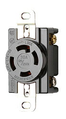 Я明工社 【MH2834(10個入)】UL・CSA 接地引掛埋込コンセント L14-30R 定格30A 125/250V