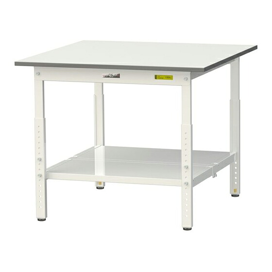 ●u.ヤマキン/山金工業 【SUPA-990TT-WW】ワークテーブル 150シリーズ(高さ調整タイプ) H600～H900mm 全面棚板付 組立式