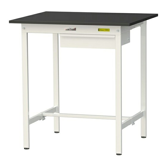 ●u.ヤマキン/山金工業 【SLKH-975U-BKW】ワークテーブル LABシリーズ(固定式 キャビネット付) H950mm 基本形 ケミテクト天板(ブラック) 組立式