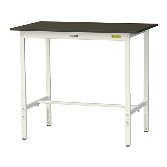 ●u.ヤマキン/山金工業 【SLMAH-1275-BRW】ワークテーブル LABシリーズ(高さ調整タイプ) H900～H1200mm 基本形 指紋レスメラミン天板(ブラウン) 組立式