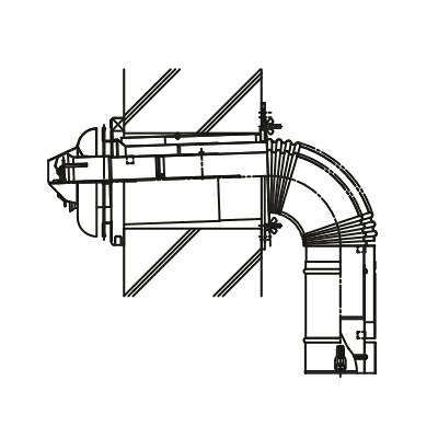 ●ψパロマ 給湯機 部材【TFW-110×75C-200C(K)L】(53150) 直出しウォールトップ 室外よりトップ取付タイプ 適用壁厚範囲150～250mm