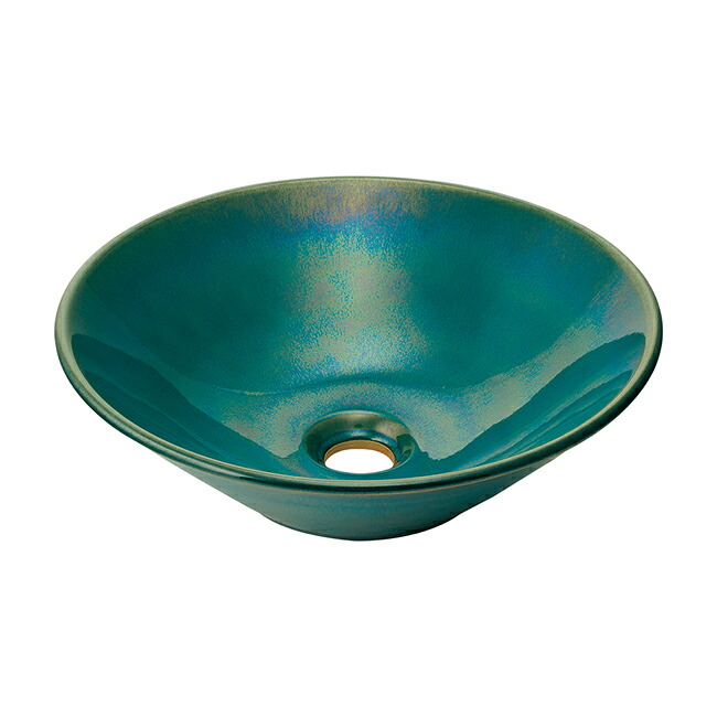 ●カクダイ 【493-266-CB】丸型室内用便器器 クジャク〔GB〕 洗面用設備-洗面ボウル-花・ガーデン・DIY