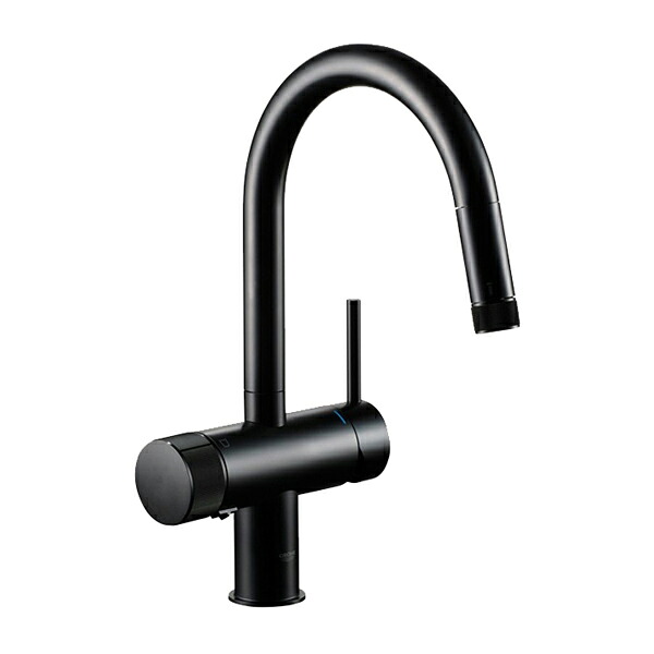 ≧グローエ 水栓金具【JPK61803】浄水器一体型 シングルレバーキッチン雑ぜ合わせる栓 ミンタ 天鵝絨黒いこと 原則として地〔EB〕