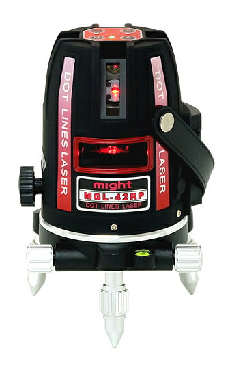 ●∂マイト工業 レーザー墨出し器【MGL-42RP-RT】マイティライン 本体＋受光器MK-300＋三脚MEL-175/セット (高輝度赤/ドット) 4V/1H/1P