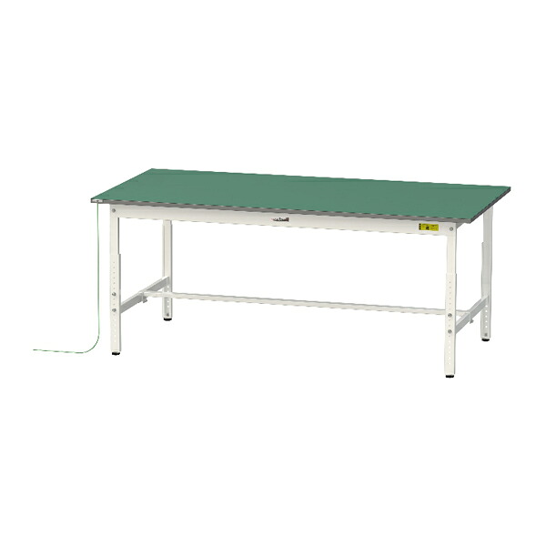 ●u.ヤマキン/山金工業 【SUPEA-1890-WW】ワークテーブル 150シリーズ 導電性マット貼りタイプ 高さ調整タイプ H600mm～H900mm 基本形 組立式