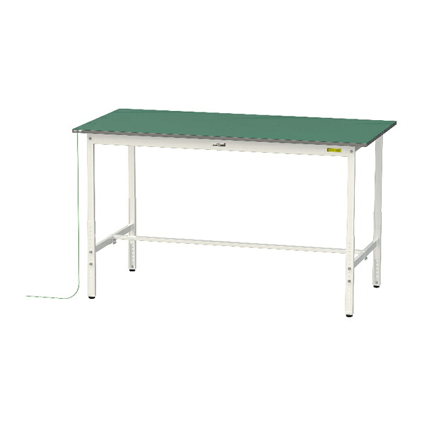 ●u.ヤマキン/山金工業 【SUPEAH-1890-WW】ワークテーブル 150シリーズ 導電性マット貼りタイプ 高さ調整タイプ H900mm~H1200mm 基本形 組立式