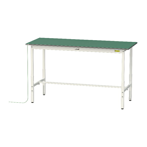 ●u.ヤマキン/山金工業 【SUPEAH-1875-WW】ワークテーブル 150シリーズ 導電性マット貼りタイプ 高さ調整タイプ H900mm～H1200mm 基本形 組立式