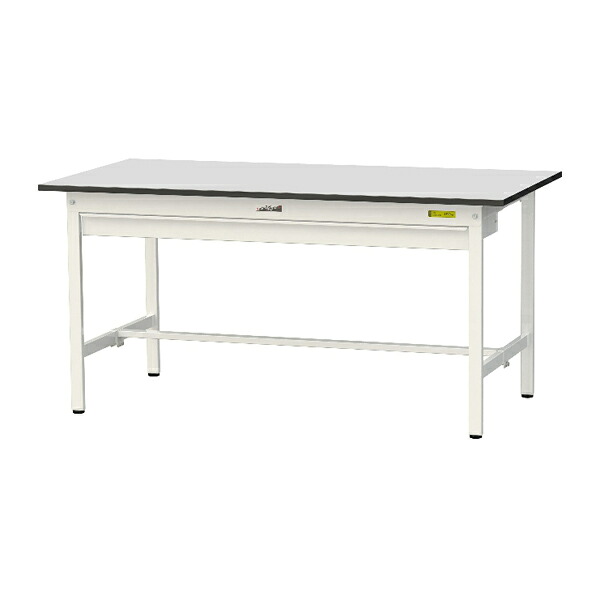 ●u.ヤマキン/山金工業 【SUR-1575W-GYW】ワークテーブル 150シリーズ 固定式 ワイド引出し付 H740mm 基本形 RoHS2指令対応塩ビシート天板 組立式