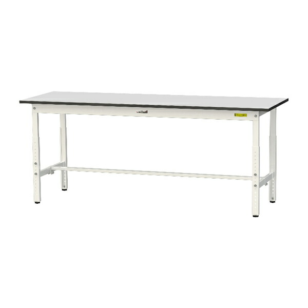 ●u.ヤマキン/山金工業 【SURA-1860-GYW】ワークテーブル 150シリーズ 高さ調整タイプ H600mm~H900mm 基本形 RoHS2指令対応塩ビシート天板 組立式|クローバー資材館