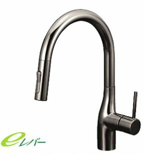 KVK 水栓金具【KM6061ZVECBN】流し台用シングルレバー式シャワー付混合栓 黒ニッケルめっき 寒冷地仕様〔HB〕