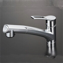 KVK 水栓金具【KM5021ZJT】シングルシャワー付混合栓 シャワー引出し式 (寒冷地用)〔HB〕|クローバー資材館