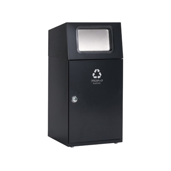 ●u.テラモト ゴミ箱【DS-165-015-8】ニートST(フラップ付) アーバングレー プラスチック用 67L 屋外用 スタンダードタイプ 角穴 受注生産｜クローバー資材館