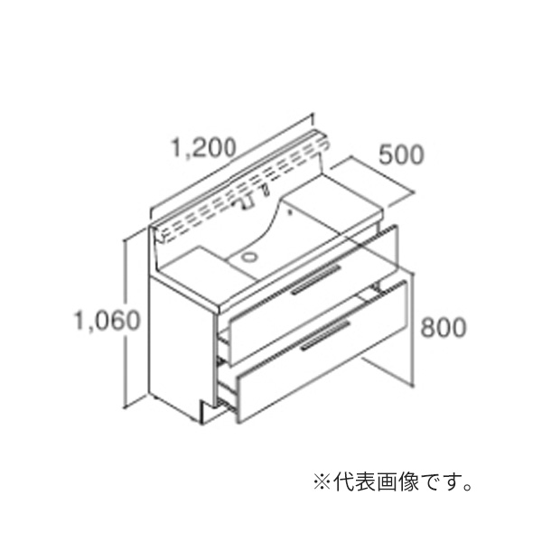 ●INAX/LIXIL 洗面化粧台 クレヴィ【RBFH-1205JYN-A】化粧台本体 ミドルグレード フルスライドタイプ 寒冷地 タッチレス水栓 間口1200mm 受注生産〔HH〕