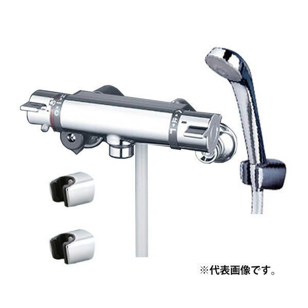 KVK 水栓金具【KF800TNNMB】サーモスタット式シャワー KF800シリーズ シャワーヘッド:メッキ メタリックホース1.6m メッキハンガー〔HB〕