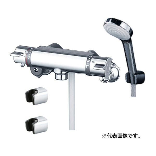 KVK 水栓金具【KF800TNNWF】サーモスタット式シャワー KF800シリーズ シャワーヘッド:メッキワイド メタリックホース1.6m メッキハンガー〔HB〕 20,447円