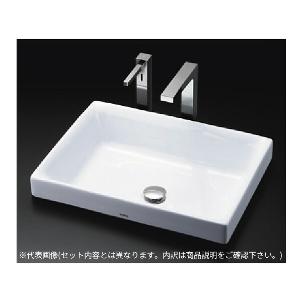 ●TOTO セット品番【LS716#NW1+TLE25SM1A】カウンター式洗面器 ベッセル式 ホワイト 台付自動水栓 アクアオート 自動水石けん供給栓 床排水金具(Sトラップ)