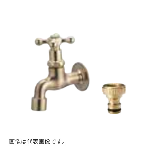 ●ミズタニバルブ実業 【K13-4APNJ-X】エクステリア用水栓 ゴールド〔FG〕