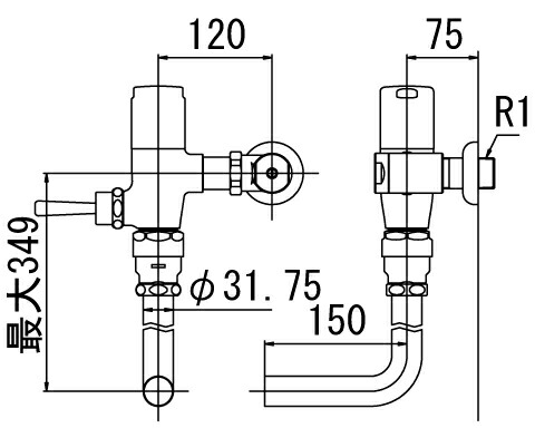 INAX/LIXIL【CF-T60H】冷ややかさ地用(節水形) 閃光電球弁膜 洗い濯ぎ水量6-8Ｌ室内用便器用 受注約4週〔IE〕