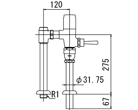 INAX/LIXIL【CF-T610H-C】フラッシュバルブ 洗浄水量6-8L便器用 寒冷地用(節水形) 受注約4週〔IE〕|クローバー資材館