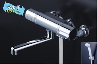 KVK 水栓金具【FTB100KRJT】風呂場用水栓 サーモスタット式シャワー〔HB〕