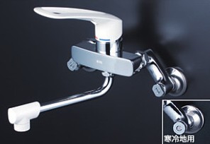 KVK 水栓金具【MSK110KZLL】シングルレバー式混合栓 寒冷地用〔HB〕