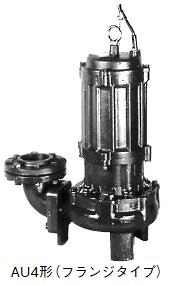 ●川本揚水機【金4-1005-5.5(フランジタイプ)】50サイクル 截断機付ボルテックス 4極三相200V 非自動小銃型 金4形 はやりっ子〔GA〕