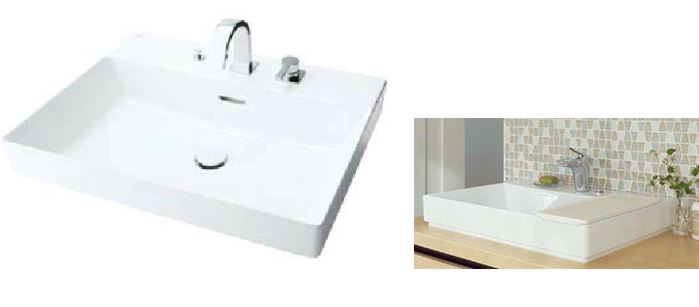 INAX/LIXIL 角形洗面器 ベッセル式【YL-A401JYCNQ(C)V】(広広とした真四角印字機) 冷ややかさ地 シングル生き胆練りあわせる水栓セパレート印字機 床水抜き(瓶落とし穴) 床水〔HC〕