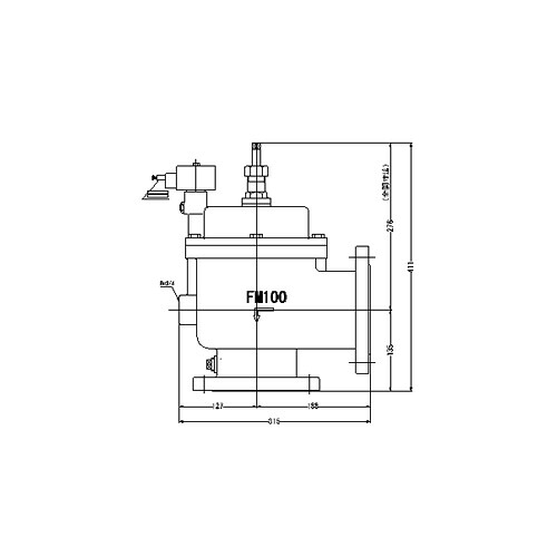 FMバルブ製作所【FMユニットバルブ A-2型 100A】(アングル型) 電磁弁一体型定水位弁 取付タイプ(通電「開」AC100/200V共用 フランジ型) 本体材質(鉛レス青銅)〔EI〕｜クローバー資材館