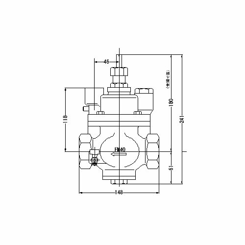 FM弁膜製造所【FM弁膜 S-3N型 40A】(引っ切り無い型・冷ややかさ地用) 定水準弁 ピーコック付 初っ切り手合い(ねじ込み型(Rc)) 本体材質(鉛受け答え青銅)〔EI〕