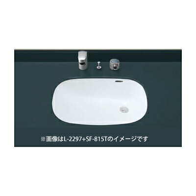 INAX/LIXIL セット品番【L-2297/BW1+SF-815T】はめ込みだ円形洗面器 アンダーカウンター式 サーモスタット付洗髪シャワー混合水栓 壁給水・床排水(Sトラップ) 58,238円
