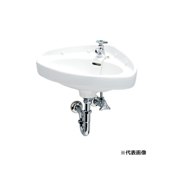 ▲●Юジャニス/Janis 【L810+K5+JL2MY+NL31P+NT7A(4個)】隅付大形手洗器 立水栓 アングル形止水栓 Pトラップ 受注約1ヶ月｜クローバー資材館