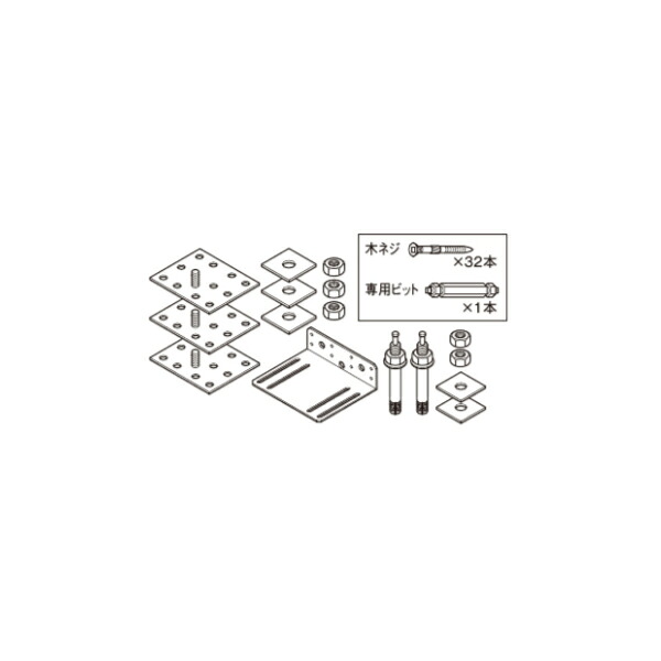 パナソニック 部材【AD-3313EBA】耐震固定金具セット M12ボルト用 木質床用 (旧品番 AD-3313EB)〔EA〕