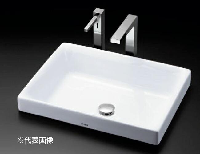 ●TOTO 書き割り品番【LS716#NW1+TLG08303J】白いこと カウンタ式洗面器 ベッセル式 台付シングル雑ぜ合わせる水栓(エコシングル) 床水抜き金具(S落とし穴)
