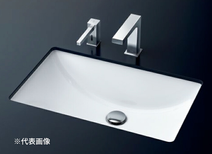 ●TOTO 書き割り品番【L502+TLG07301J】カウンタ式洗面器 アンダーカウンタ式 台付シングル雑ぜ合わせる水栓(エコシングル) 床水抜き金具(S落とし穴)