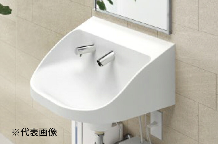 ●TOTO セット品番【MRS104CPA】病院用洗面器(樹脂製) 自動水栓(AC100V) 電気温水器付き 自動水石けん供給栓(1L・1連タイプ) 給水排水方向：壁・壁 受注約2週〔FA〕