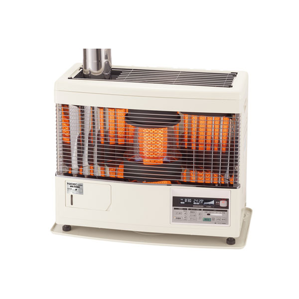 ●長府(旧サンポット) 原油暖房器【UFH-7712URC E(W)】白いこと カベック 煙り出し式 床暖房装置内蔵 木造20畳/混凝土32畳 原油貯蔵タンク別売〔FI〕