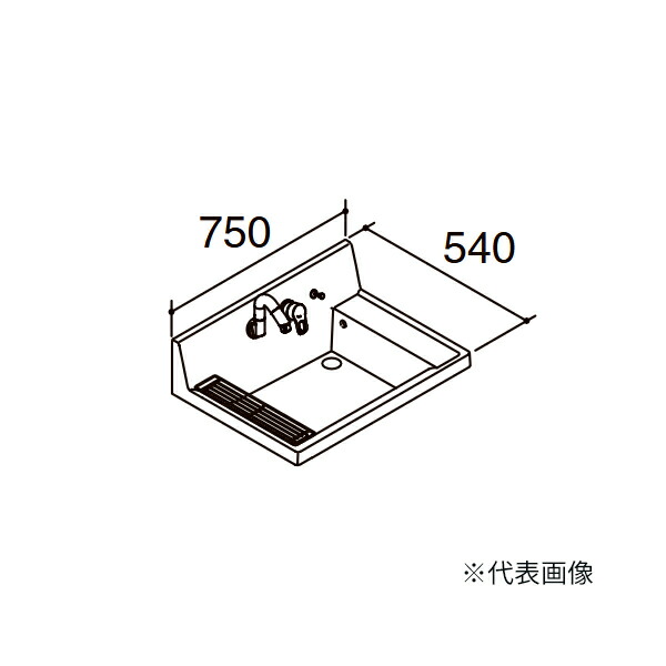 ●INAX/LIXIL 【LF-CS75-WX397SYN(PS)】カスタム バニティ 洗面器セット 樹脂製マルチトラップ 寒冷地 間口750mm 受注生産〔GA〕