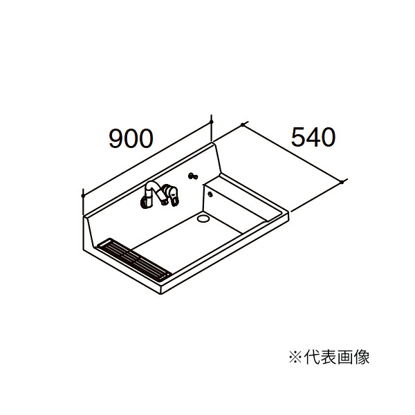 ●INAX/LIXIL 【LF-CS90-WX397SYN(P)】カスタム バニティ 洗面器セット 金属製壁排水用Pトラップ 寒冷地 間口900mm 受注生産〔GI〕|クローバー資材館