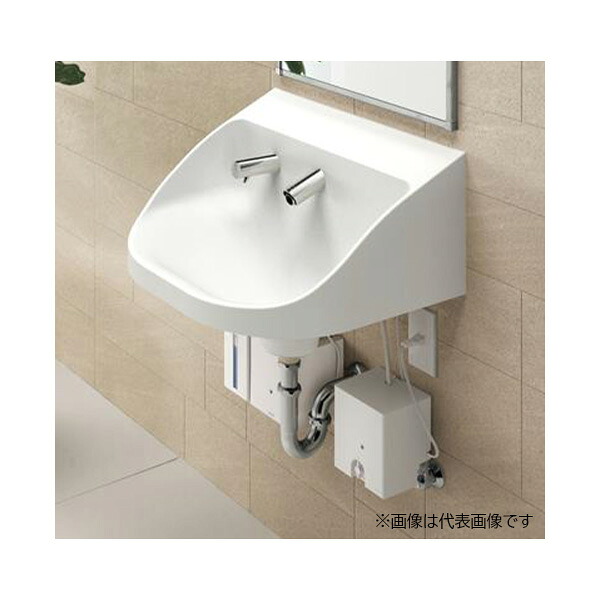 ●TOTO 病院用洗面器(樹脂製)【MRS104DPAR】自動水栓(AC100Vタイプ・単水栓) 自動水石けん供給栓(1L・1連タイプ) 給水排水方向：壁・壁 受注約2週〔FA〕