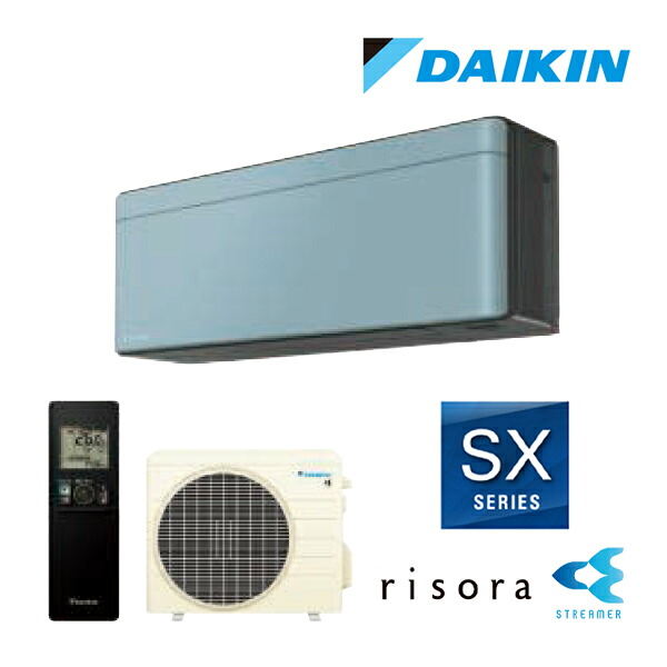 ●ダイキン ルームエアコン【S366ATSS A】ソライロ 2026年 SXシリーズ 室内電源タイプ 本体色ダークグレー risora(リソラ) 単相100V 12畳程度｜クローバー資材館